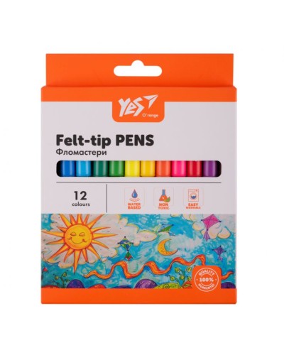 Фломастери «Orange Line» на 12 кольорів, ТМ YES