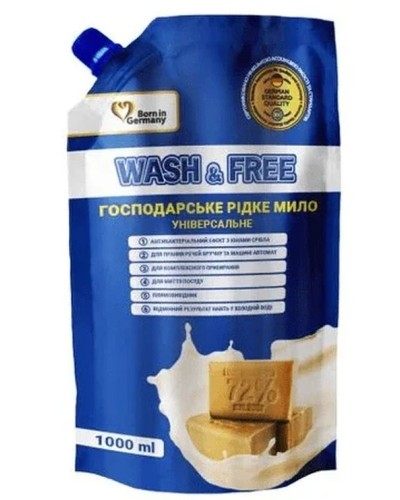 Засіб для миття «Господарське мило» універсальний 1000 г , Wash&Free