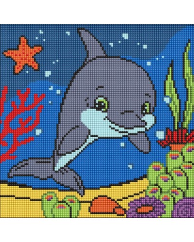 Набір з алмазною мозаїкою «Добрий дельфін» 30х30 см, ТМ Ідейка