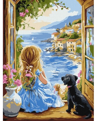 Картина за номерами «Мрійлива дівчинка» 30х40 см, ТМ Ідейка