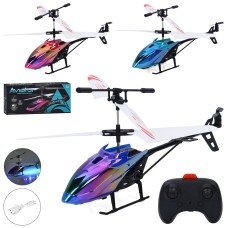 Гелікоптер 23 см р/к на акумуляторі зі світлом, гіроскопом та USB, в асортименті, у коробці 37х16х6 см