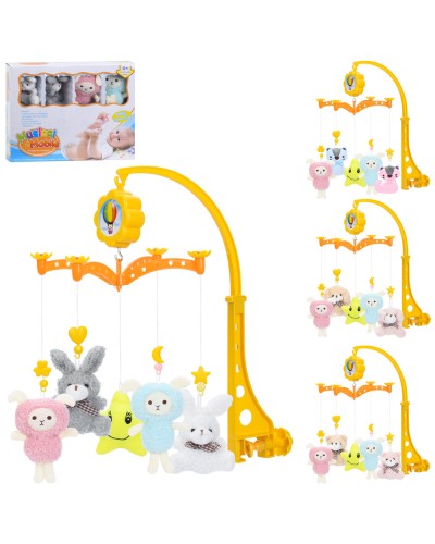 Мобіль на ліжко з 5 підвісками музичний з механічним приводом, в асортименті, у коробці 32,5х25х7 см