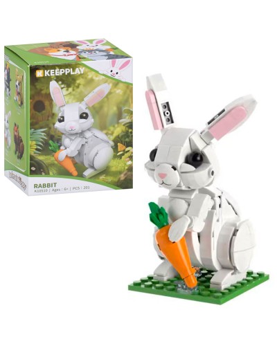 Конструктор «Зайчик» 13,2 см на 201 деталь, у коробці 9х12х8 см