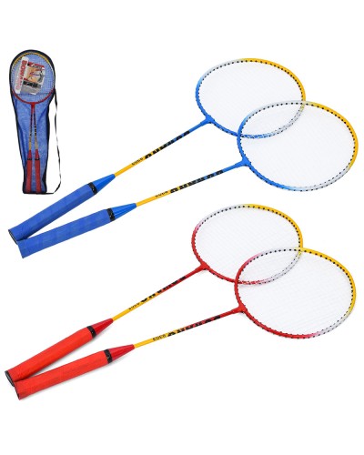 Набір для бадмінтону: 2 металеві ракетки по 65 см, в асортименті, у чохлі 67х21х3 см