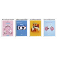 Блокнот А6 на 80 аркушів у клітинку на спіралі зверху з картонною обкладинкою, в асортименті, №6768, ТМ Gold Brisk