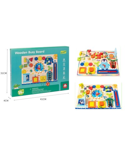 Бізіборд дерев'яний 30х40х4 см, у коробці 31х41х4,5 см