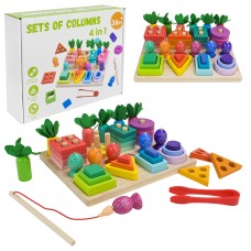 Сортер 4 в 1 дерев'яний, у коробці 24,5х19х6,2 см