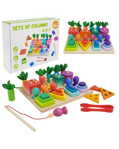 Сортер 4 в 1 дерев'яний, у коробці 24,5х19х6,2 см