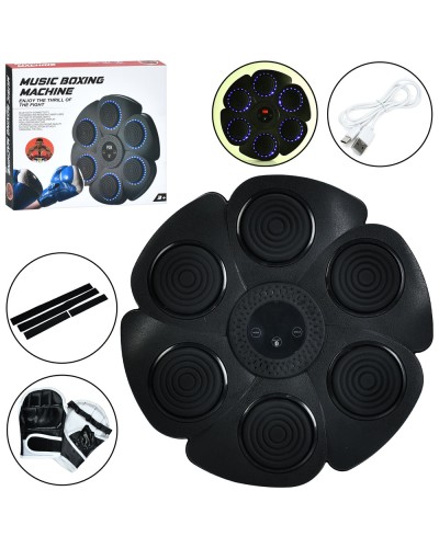 Боксерський набір настінний 40,5х40,5 см на 6 мішеней на акумуляторі зі світлом, звуком та рукавичками