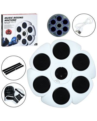 Боксерський набір настінний 40,5х40,5 см на 6 мішеней на акумуляторі зі світлом, звуком та рукавичками