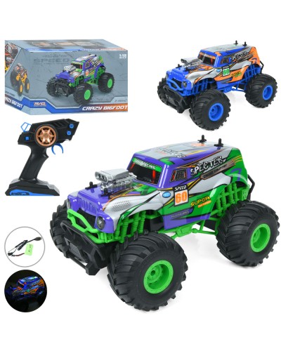 Джип 30 см р/к 2,4G на акумуляторі зі звуком та світлом та USB, корпус не б'ється, в асортименті, у коробці 34х24х21 см.