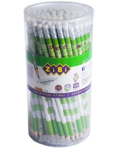 Олівець графітовий «TABLE» з гумкою HB, у тубі, ТМ Zibi