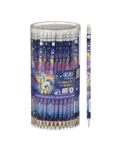 Олівець графітний «UNICORN» з гумкою HB, у тубі, ТМ Zibi