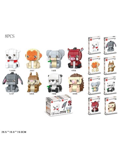 Конструктор «Звірята» від 102 деталей, в асоортименті, у коробці, по 8 шт у дисплеї 26,5х16,8х19 см