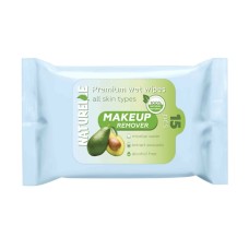 Вологі серветки для зняття макіяжу з міцелярною водою та екстрактом авокадо, 15 шт, Naturelle