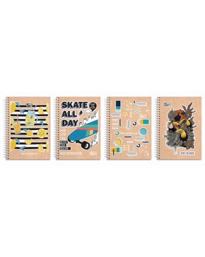 Блокнот А6 на 80 аркушів у клітинку на спіралі збоку з картонною обкладинкою, №6777, ТМ Gold Brisk