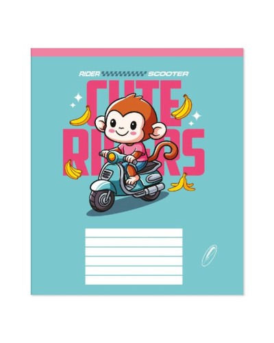 Зошит на 12 аркушів у клітинку «Яскраві мультяшки» №0336, Пір'їнка