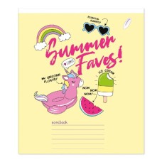 Зошит на 12 аркушів у лінію «Веселі написи», № 0050, Пір'їнка