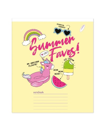 Зошит на 12 аркушів у лінію «Веселі написи», № 0050, Пір'їнка