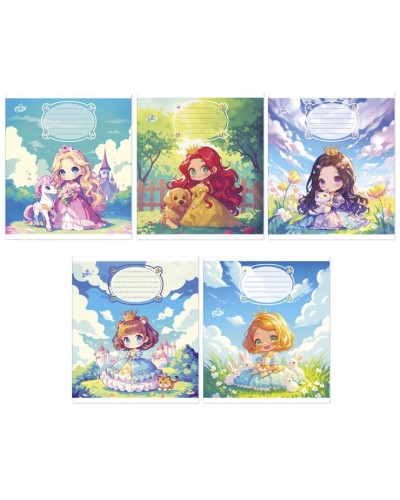 Зошит на 12 аркушів у косу лінію «Казкове серце» №2642, ТМ Brisk