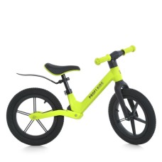 Велобіг дитячий на металевий рамі з колесами 12 дюймів, салатовий матовий