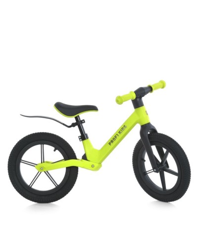 Велобіг дитячий на металевий рамі з колесами 12 дюймів, салатовий матовий