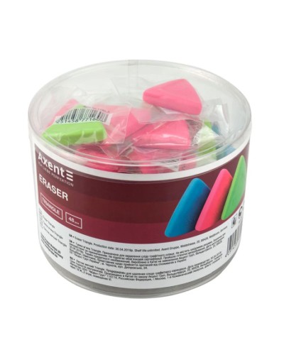 Гумка «Triangle» 4х3,5 см м'яка, в асортименті, ТМ Axent