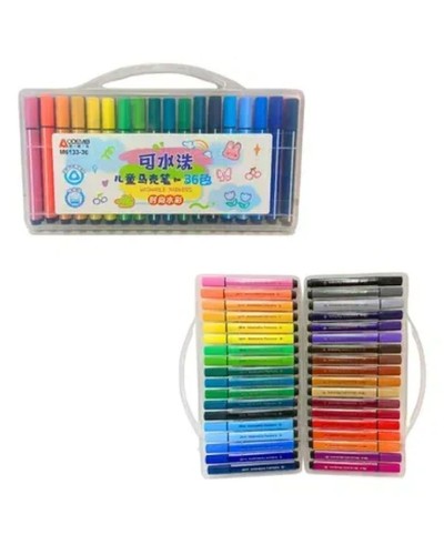 Набір скетчмаркерів «Aodemei» на 36 кольорів з трикутним корпусом у пластиковій коробці