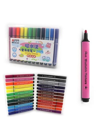 Набір скетчмаркерів «Aodemei» на 24 кольори з трикутним корпусом, у пластиквомо футлярі