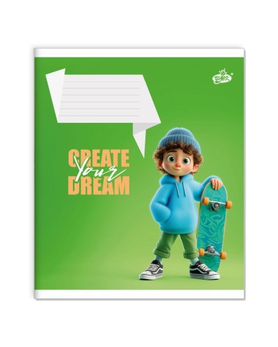 Зошит на 12 аркушів у косу лінію «Будуй свою мрію» №2654, ТМ Brisk