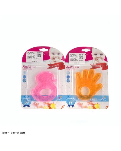 Брязкальце-прорізувач силіконовий з рідким наповнювачем, на планшеті 19х13х2 см