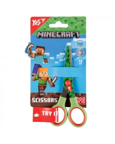 Ножиці «Minecraft» 13 см з принтом на лезі, зелені, ТМ Yes