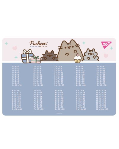 Підкладка для столу «Pusheen» 29х48 см з таблицею множення, ТМ Yes