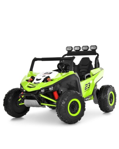 Джип р/к 2,4G на 2 мотори по 150 W з акумулятором 24V 7AH, USB, MP3, TF, EVA, BLUETOOTH, музикою та світлом, зелений
