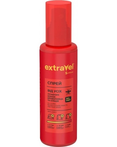 Спрей від усіх літаючих комах та кліщів «Extravel Superior» 100 мл