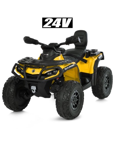 Квадроцикл з 4 моторами 200W на 1 акумуляторі 24V 7AH, EVA, USB, TF, жовтий