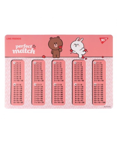 Підкладка для столу «Line Friends. Choco and Cony» 42х29 см з таблицею множення, ТМ Yes