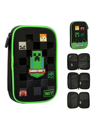 Пенал «Minecraft Reality» 24х16 см м'який на 2 відділення з LED PH-35, ТМ Yes
