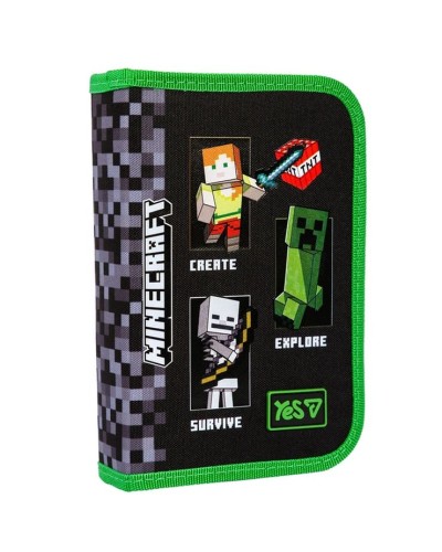 Пенал «Minecraft Reality» 21х13 см твердий на 1 відділення з клапаном HP-02, ТМ Yes