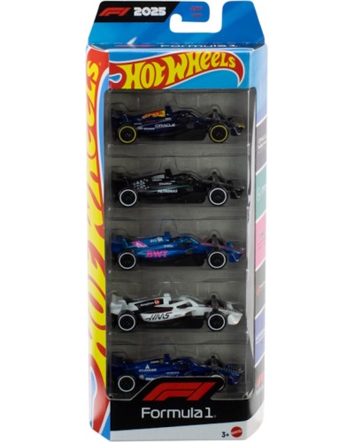 Набір з 5-и базових машинок «Формула 1», у коробці 29х11х4,2 см, Hot Wheels