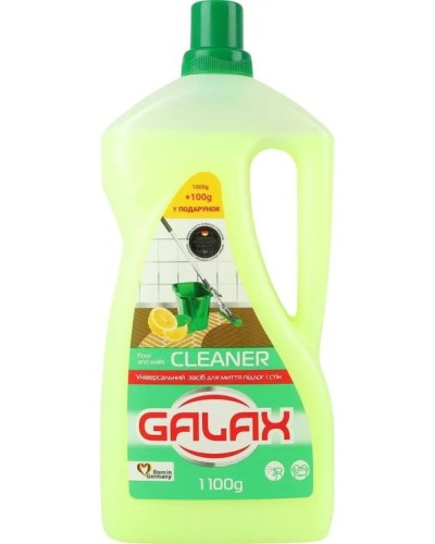 Засіб для миття підлог та стін «das PowerClean. Лимон» 1100 мл, ТМ Galax