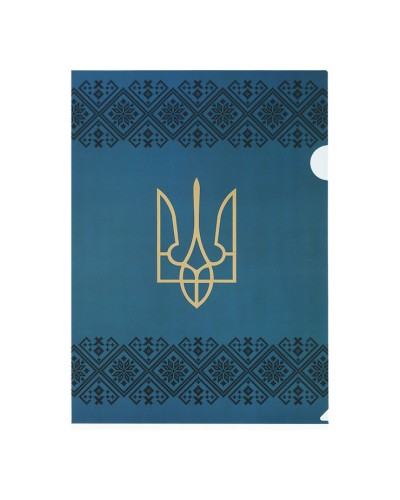 Папка-кутик «UKRAINE DECOR» А4 вишиванка синя, ТМ Buromax