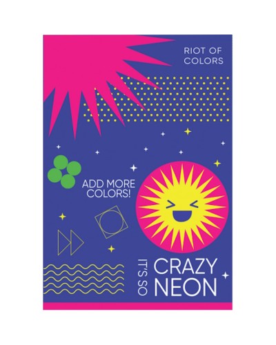 Блокнот «CREAZY NEON» А6 на 32 аркуші у клітинку на скобі з м'якою обкладинкою, в асортименті, ТМ Рюкзачок