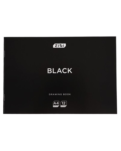 Альбом для малювання «BLACK» А4 на 12 аркушів 120 г/м2 на скобі, KIDS Line