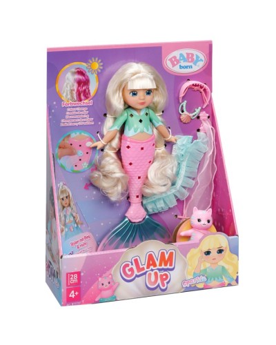 Лялька BABY BORN серії «Glam Up. Русалонька Спаркл» 28 см з аксесуарами, у коробці 24х10х32 см