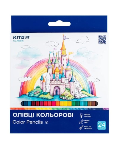 Олівці кольорові « Classic» на 24 кольори, ТМ Kite