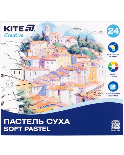 Пастель «Creative» на 24 кольори суха, ТМ Kite