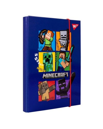 Папка для зошитів «Minecraft» В5 картонна на гумках, ТМ Yes