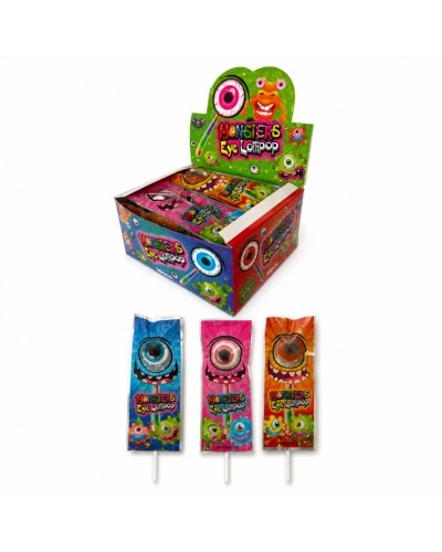 Льодяник «Monsters Eye Lollipop» неон+ сяюча паличка 10 г