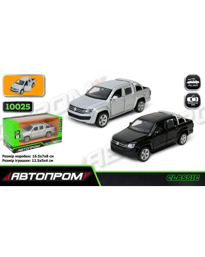 Машина «Volkswagen Amarok» 12,5 см металева з дверима що відкриваються, в асортименті, у коробці 16,5х7х8 см, Автопром